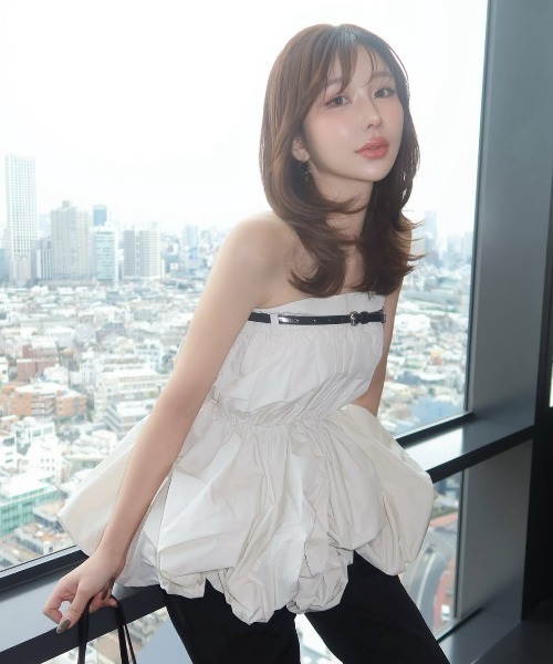 JOSE MOON FOLD TAFFETA BLOUSE ホワイト JOSE MOON（ジョゼムーン） ブラウス シャツ FOLD TAFFETA BLOUSE