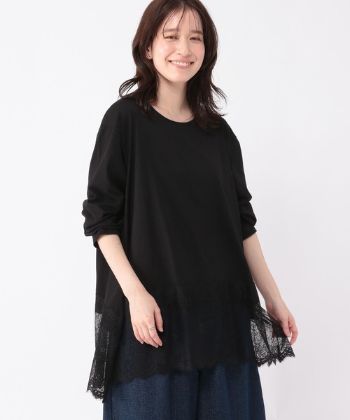 【美品 00S前期 希少】D&amp;G ドッキング×レース切替 プリントカットソー キラキラロゴレース切替Tシャツ[品番：MJNW0003249]｜me Jane（ミー
