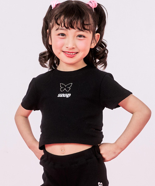 ANAP kids（アナップキッズ） tシャツ サイドスリット リブ Tシャツ