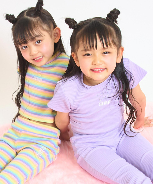 ANAP kids（アナップキッズ） tシャツ サイドスリット リブ Tシャツ