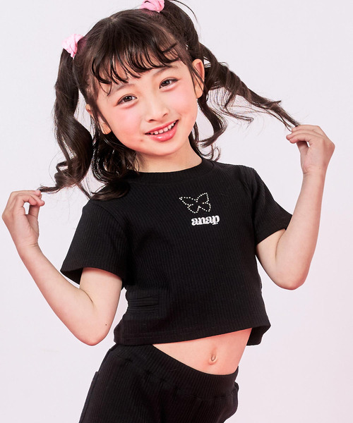 ANAP kids（アナップキッズ） tシャツ サイドスリット リブ Tシャツ