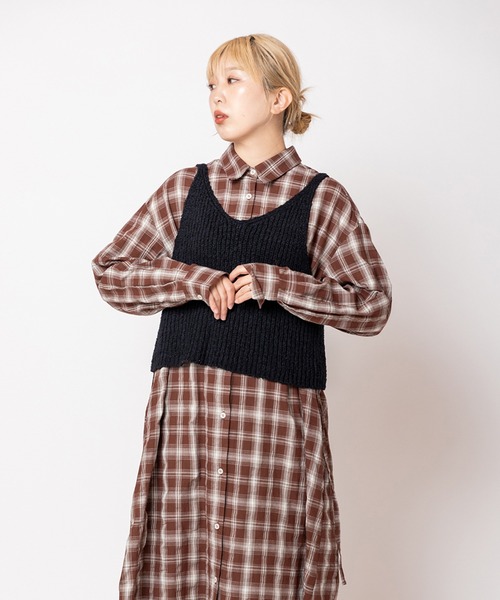 総額17380円　オズモーシス　リブニットベスト　スカート　まとめ売り　ブラック OSMOSIS（オズモーシス） ベスト ジレ 2WAYリブニットビスチェ