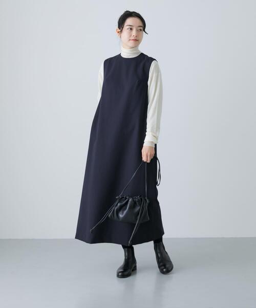 「かぐれ」 ノースリーブワンピース FREE ネイビー レディース_画像9