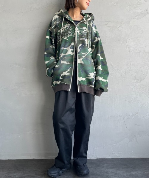 「SEQUENZ」 ジップアップパーカー M グリーン レディース_画像6