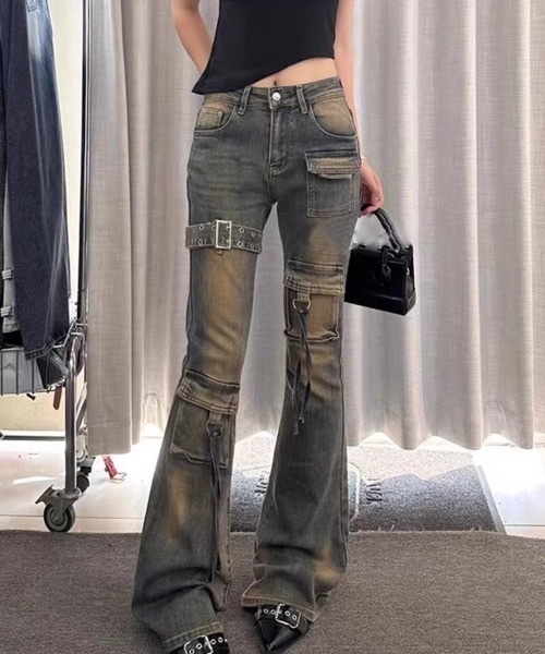 「lilful」 デニムパンツ L ブラック レディース_画像3