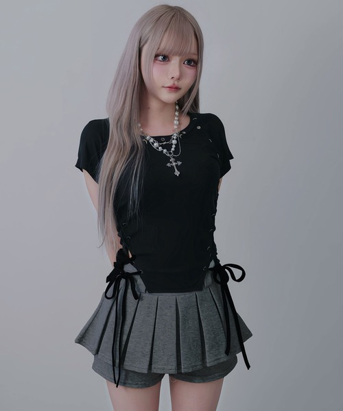 Diable baiser（ディアブルベーゼ） スカート Y2Kベルト付プリーツ