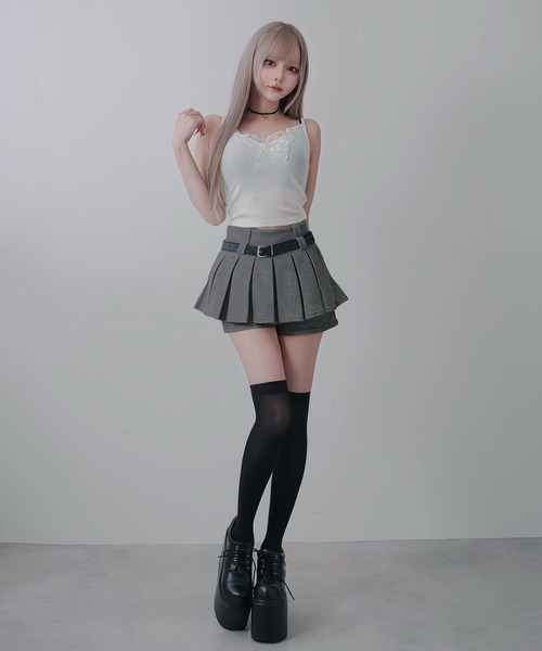 Diable baiser（ディアブルベーゼ） スカート Y2Kベルト付プリーツ