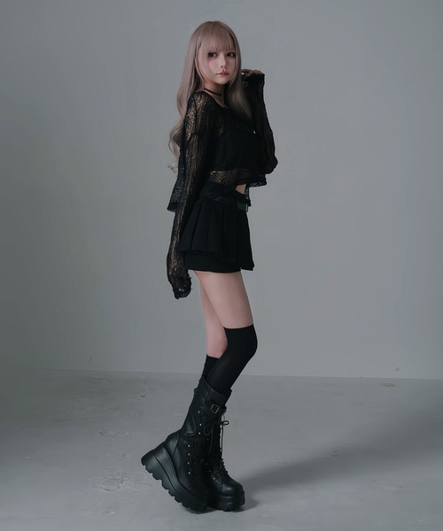 Diable baiser（ディアブルベーゼ） スカート Y2Kベルト付プリーツ