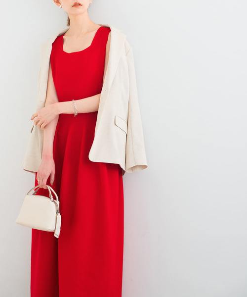URBAN RESEARCH ROSSO WOMEN」 ノースリーブワンピース FREE レッド 