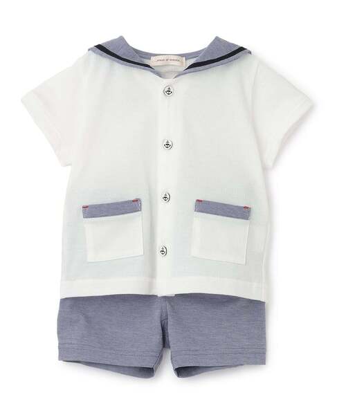 ベビー服 ロンパース セーラースーツ「日本製」