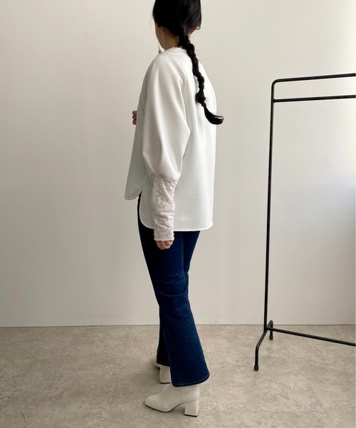 「LHELBIE」 長袖カットソー M オフホワイト レディース_画像7