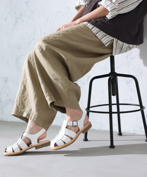 ワイドパンツ パンツ まるっと可愛い、リネンのパンツ レディースの画像