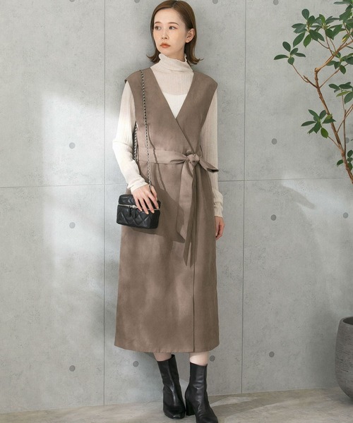 「URBAN RESEARCH ROSSO」 ノースリーブワンピース FREE モカ レディース_画像3