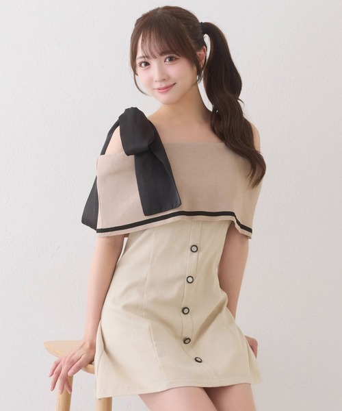 one after another NICE CLAUP ワンピース ビッグリボンミニワンピース