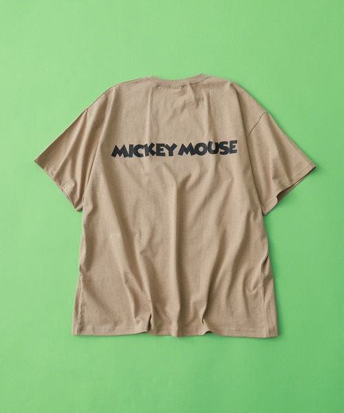 Disney Mickey ミッキーマウス　Tシャツ レゲエベージュ S MICKEY MOUSE（ミッキーマウス） tシャツ ミッキーBIG T 半袖 メンズ