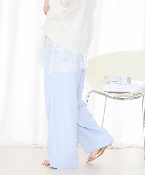 「le.coeur blanc」 イージーパンツ 36 サックスブルー レディース_画像7