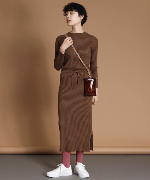 目玉 送料無料 ワンピース ウエストドロストクルーネック長袖ワンピース Zozotown Paypayモール店 通販 Paypayモール シニアファッション Marve Hn