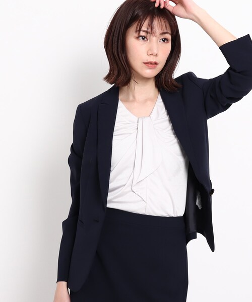 42 割引ナチュラル ダークネイビー 34 レディース Xsサイズ相当 36 レディース Sサイズ相当 38 レディース Mサイズ相当 40 レディース Lサイズ相当 超安い品質 スーツ ジャケット 洗える 日本製 通勤 セットアップ ムーントリクシオン テーラード