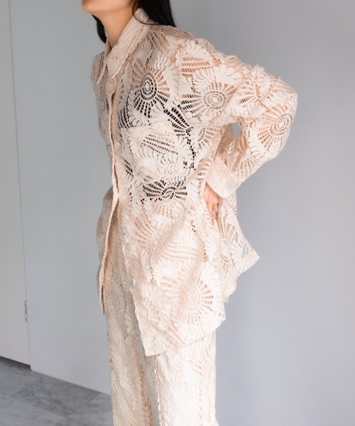 シャツ/ブラウス(長袖/七分) sahara Lace Over Shirt sahara（サハラ） ブラウス シャツ Lace Over Shirt レディース