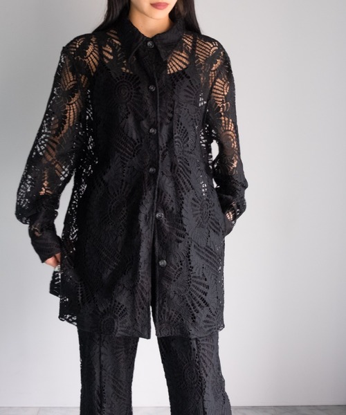 シャツ/ブラウス(長袖/七分) sahara Lace Over Shirt sahara（サハラ）の「Lace Over Shirt（シャツ/ブラウス）」 - WEAR
