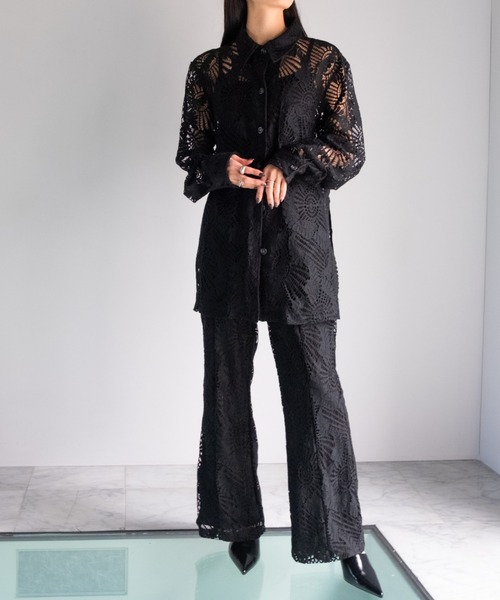 シャツ/ブラウス(長袖/七分) sahara Lace Over Shirt sahara（サハラ） ブラウス シャツ Lace Over Shirt レディース