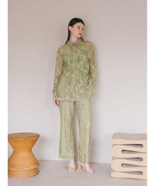 sahara（サハラ） ブラウス シャツ Lace Over Shirt レディース