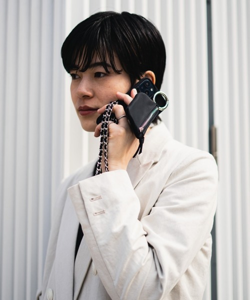エジューiPhone14 / black dress NYLON 新品未使用 ajew スマホケース ajew/エジュー/Dress NYLON チェーン