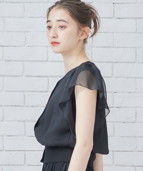 12Twelve Agenda tシャツ Vネックインナー付フリルスリーブ