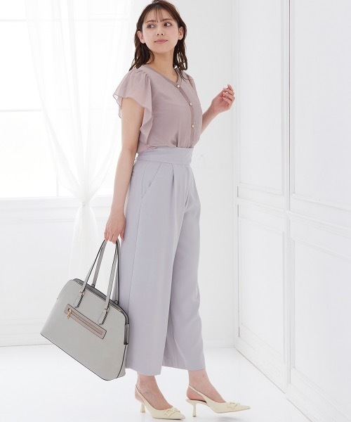 12Twelve Agenda tシャツ Vネックインナー付フリルスリーブ