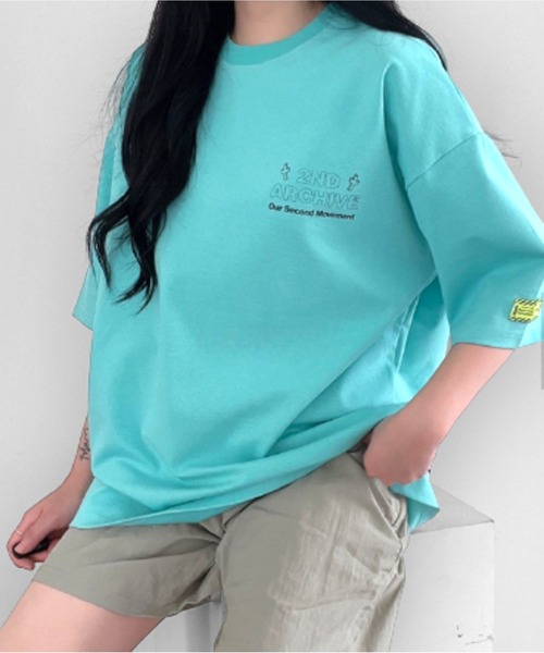 tシャツ A.N.L テープモチーフ半袖Ｔシャツ レディース ay-00034_18.jpg