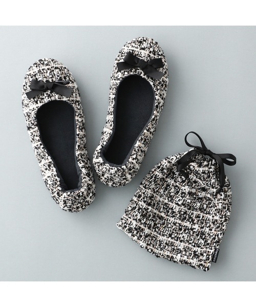 Francfranc（フランフラン） スリッパ ポケッタブルシューズ ツイード