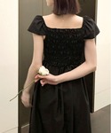 ワンピース 夏 半袖 オフショルシャーリングワ...の詳細画像5