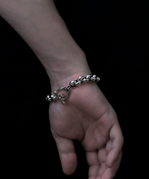 ブレスレット 「YArKA/ヤーカ」big  circle azuki bracelet 「DB5」 丸あずきデザインブレスレット レディース メンズの画像