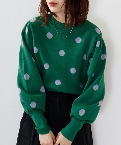 ニット セーター Anna Nicola ドットジャガードニットプルオーバー レディース Anna Nicola ニット セーター ドットジャガードニットプル
