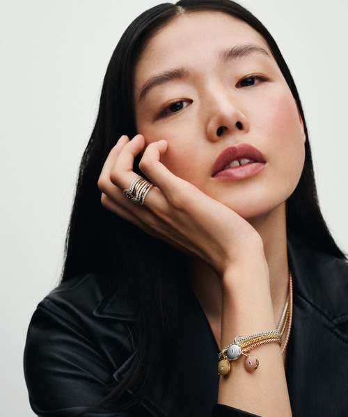 再値下げ★美品★Pandora チャーム　パープルフラワー２点セット ピンク パンジー フラワー チャーム（チャーム）｜Pandora
