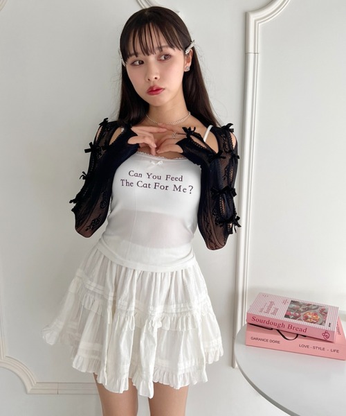 Loueme アームカバー メニーリボンボレロアームカバー レディース