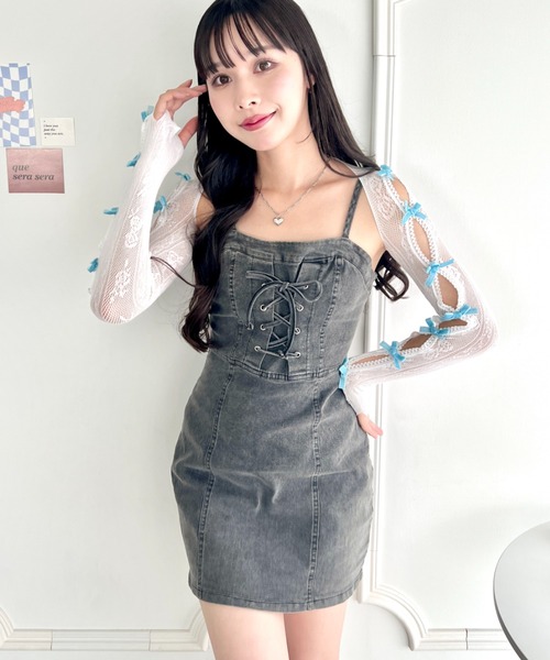 Loueme アームカバー メニーリボンボレロアームカバー レディース
