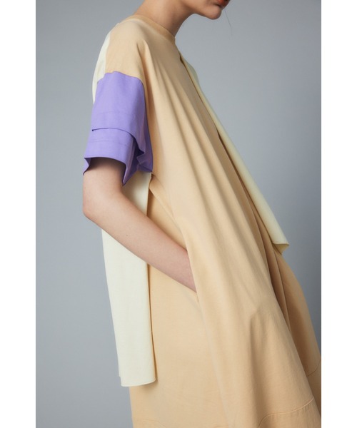 ヘリンドットサイ レイヤード ドレス アシンメトリー ワンピース 紺 セール】Layered dress レイヤードドレス（ワンピース）｜HeRIN