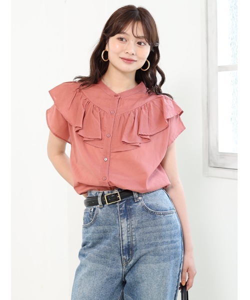 シーン商品ページ Edit Sheen ブラウス シャツ フリルデザインコットンブラウス