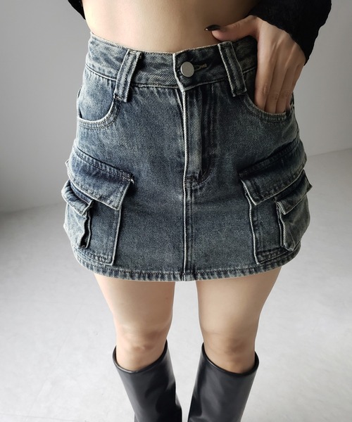 me+em select（ミームセレクト） デニムスカート 「 3size ／ 2color