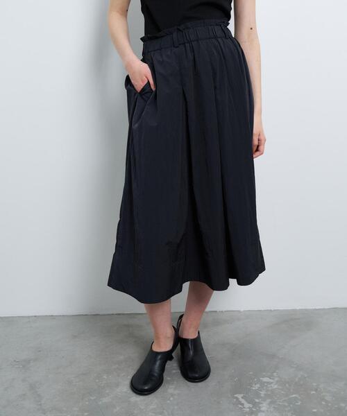 LANVIN en Bleu スカート ワッシャータフタプリーツフレア LANVIN en Bleu スカート ワッシャータフタプリーツフレア