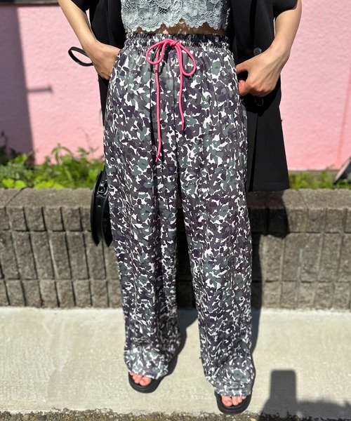 パンツ micora mi via loca パンツ アソート柄イージーパンツ レディース
