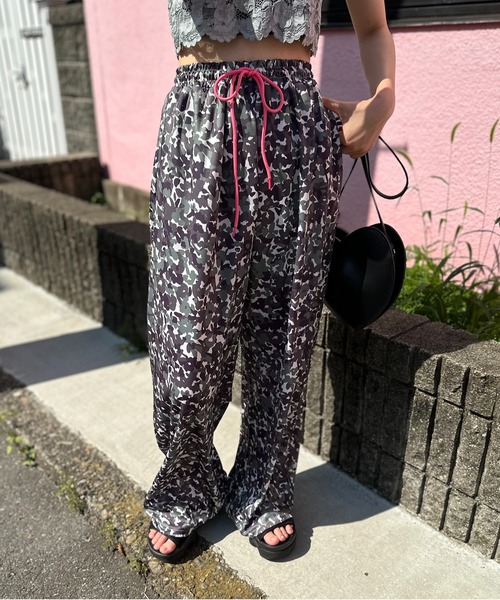 パンツ moco mi via loca パンツ アソート柄イージーパンツ レディース