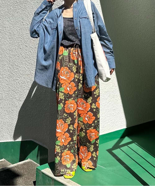 mi via loca パンツ アソート柄イージーパンツ レディース