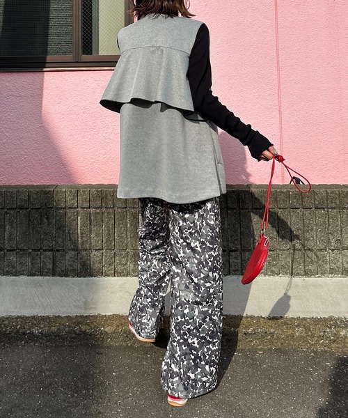 mi via loca ワイドパンツ パンツ アソート柄イージーパンツ