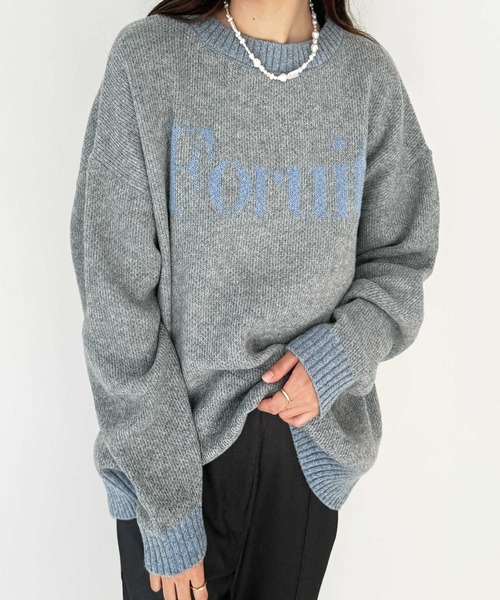 GeeRA（ジーラ） ニット セーター モヘアライクジャガードロゴニット