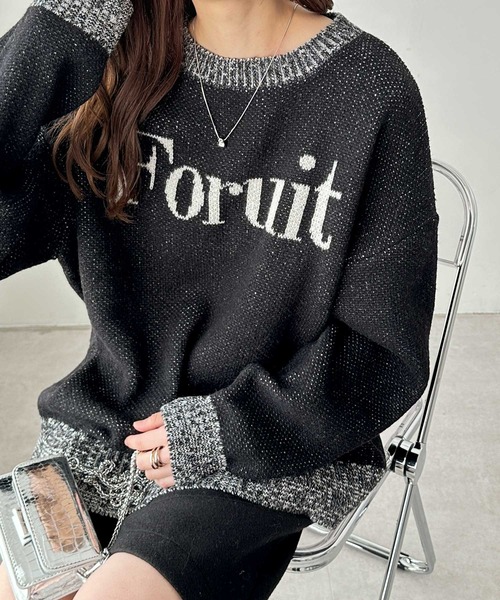 GeeRA（ジーラ） ニット セーター モヘアライクジャガードロゴニット