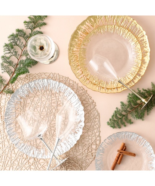 Francfranc（フランフラン） 食器 シャイン ガラスプレート M シルバー