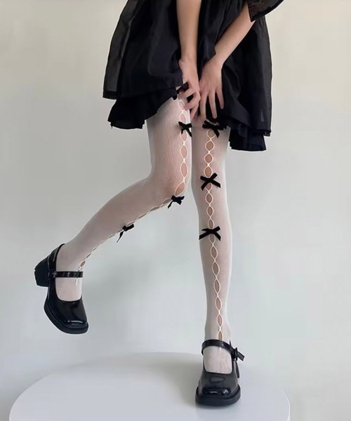 Port（ポート） タイツ 「 」 ロマンティック リボン デザイン タイツ_