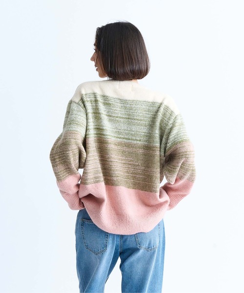 ニット セーター WISH UPON THE STAR/ロキシーグラデーションワンポイントロゴニット レディース ROXY ニット セーター WISH UPON THE STAR/ロキシー